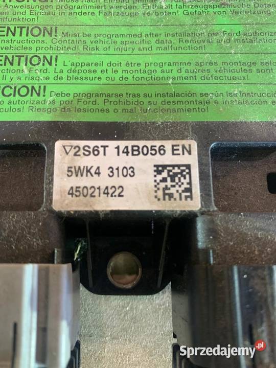 Sensor moduł airbag poduszki Ford fiesta mk6 Szczecin sprzedam