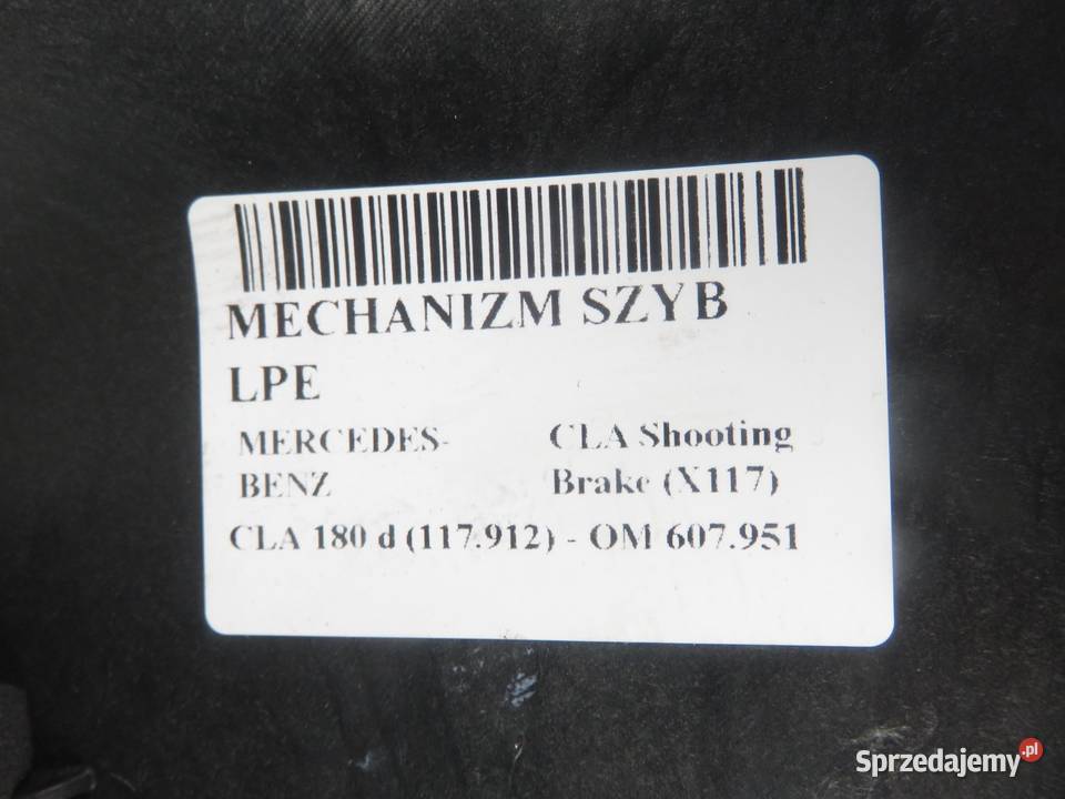 PODNOŚNIK SZYBY LEWY PRZEDNI MERCEDES CLA X117 osobowe