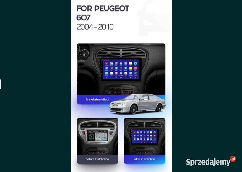 Radio Android 12 Peugeot 607 wifi gps bluetooth Ożarowice