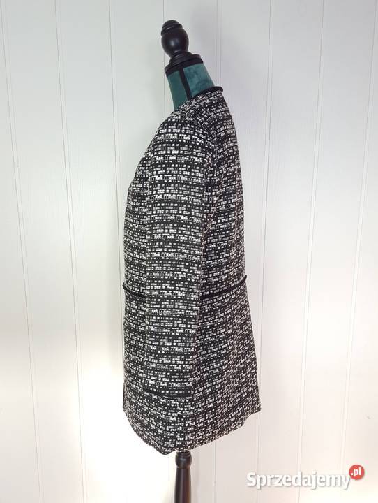 Nowy płaszcz Orsay L 40 biały czarny pepitka Rozmiar 40(L) Szczecin