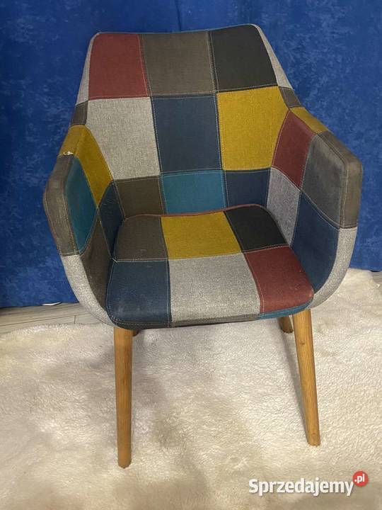 Fotel kubełkowy patchwork Debbie vintage retro Kraków