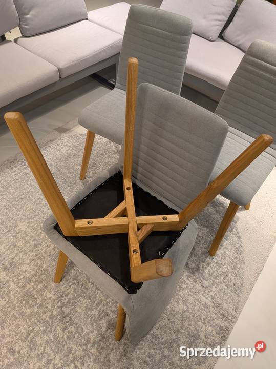 4 krzesła do jadalni jasnoszare Arosa Lara