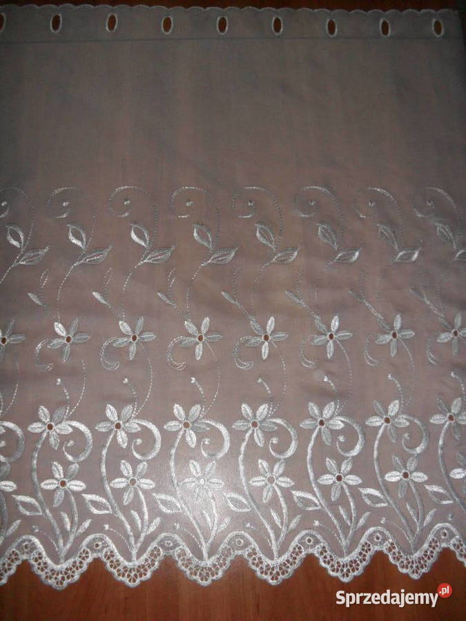 zazdroska krótka firanka 45 kremowa woal haft Wrocław