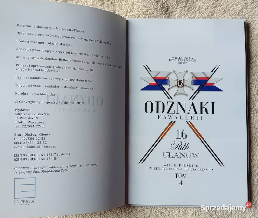 Odznaki kawalerii tom 4 16 Pułk Ułanów Edipresse Antykwariat wielkopolskie Koźminek