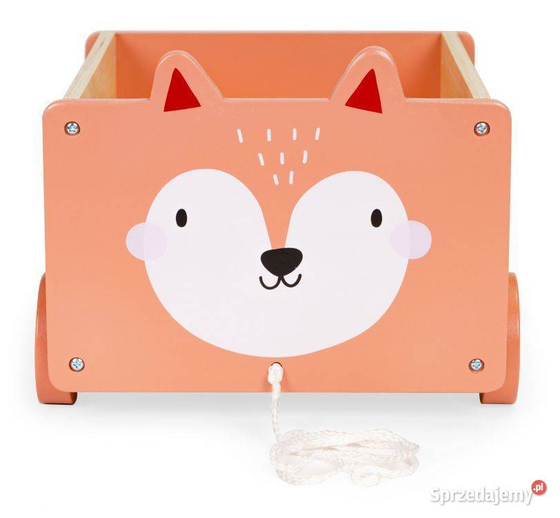 Drewniany wózek na sznurku pojemnik klocki Bielsk Podlaski