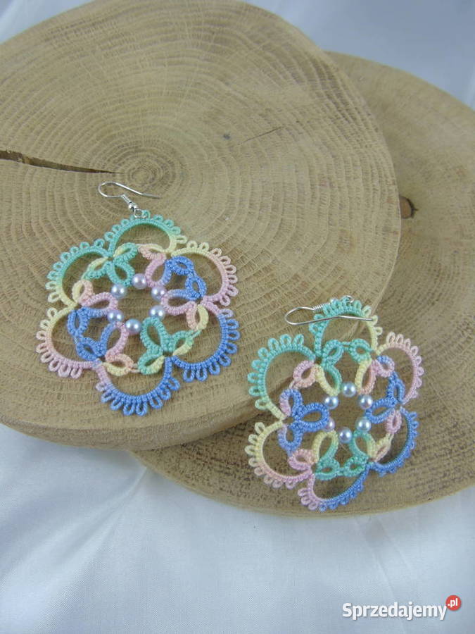 Kolczyki frywolitkowe różne wzory i kolory Wiśniowa sprzedam