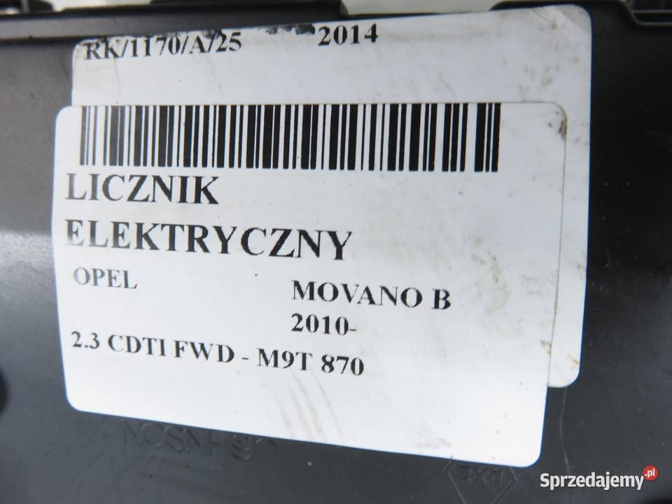 LICZNIK OPEL MOVANO B 23 CDTI P248101020R osobowe sprzedam