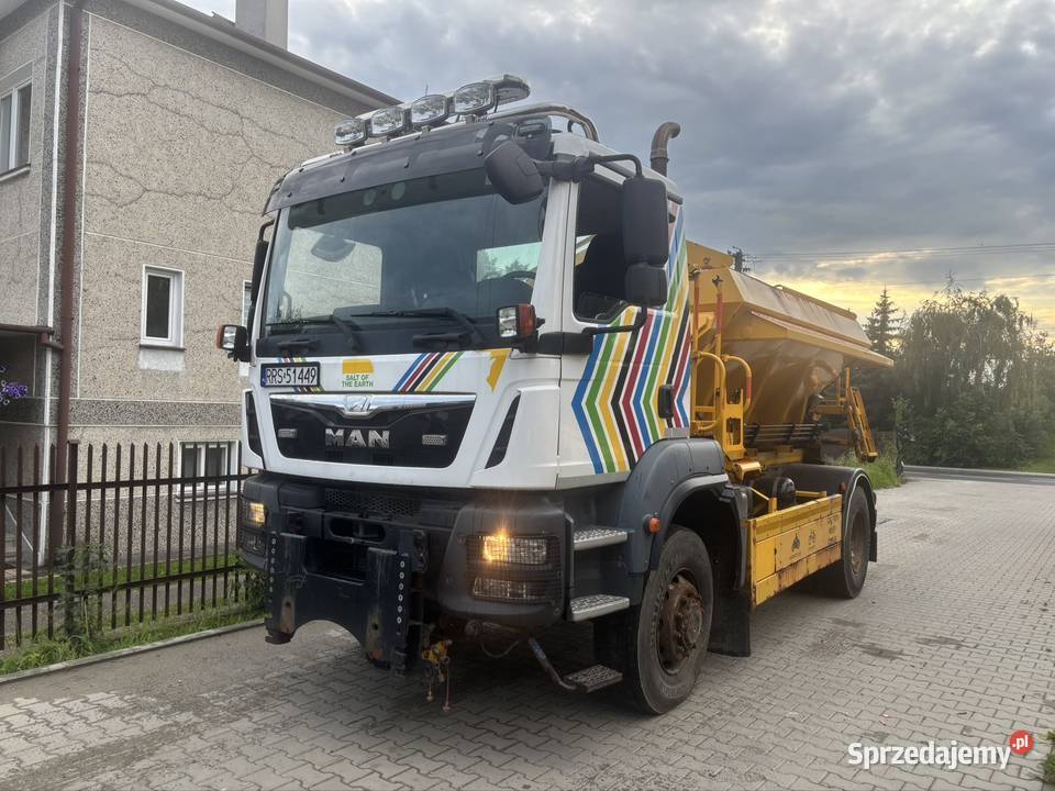 MAN TGM 18290 4x4 BB piaskarka solarka econ pług pierwszy właściciel podkarpackie