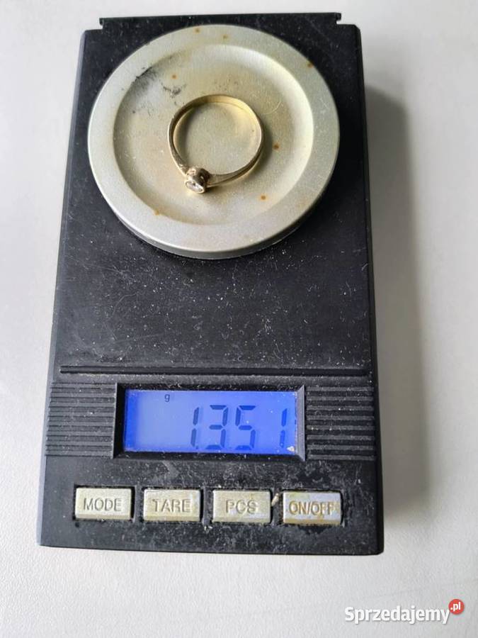 Złoty pierścionek z brylantem Pierścionki Rybnik