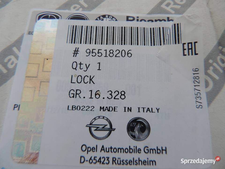 ZAMEK DRZWI LEWY PRZÓD OPEL COMBO D NOWY sprzedam