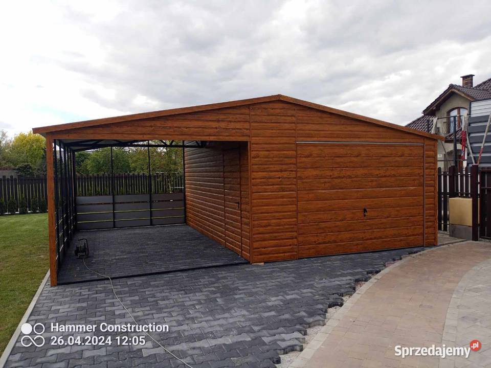 Garaż blaszany WIATA WZMOCNIONY PROFILAMI Kalisz