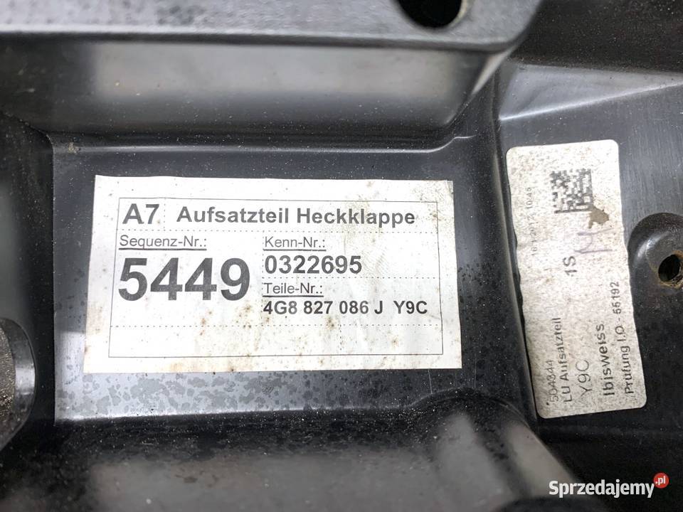 LISTWA KLAPY TYŁ AUDI A7 4G Hatchback 1018 osobowe podkarpackie