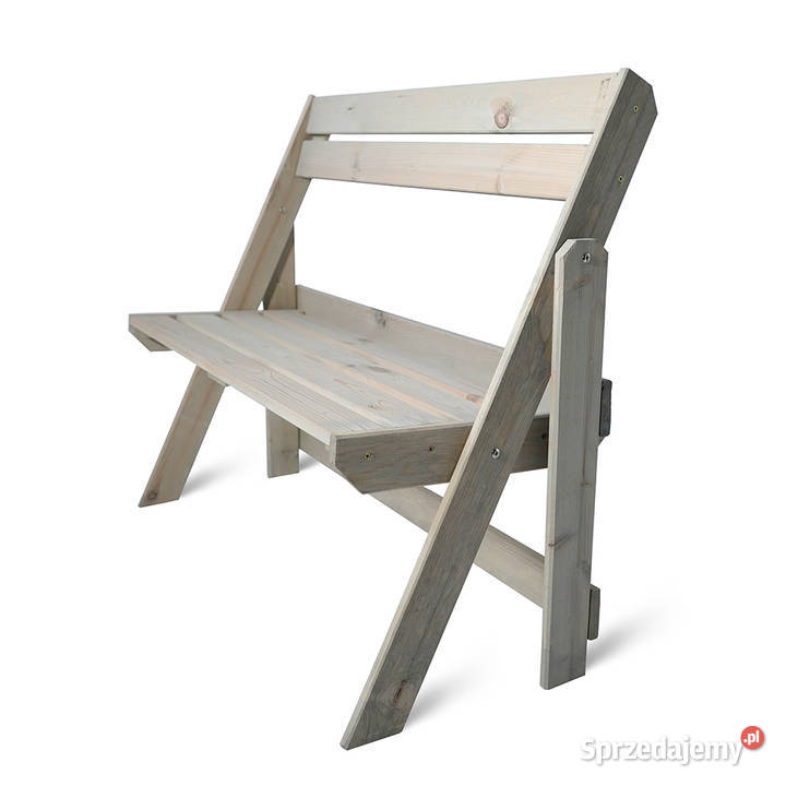 Ławka ogrodowa z oparciem drewniania nowoczesna szary