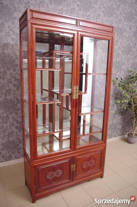 3554 Witryna Serwantka orientalna drewno Nysa