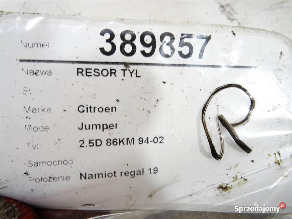 RESOR TYŁ CITROEN JUMPER I Minivan 9402 PIÓRO osobowe