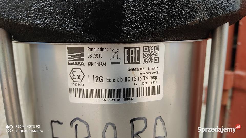 pionowa pompa wielostopniowa EBARA EVMS15 Nowy Tomyśl sprzedam