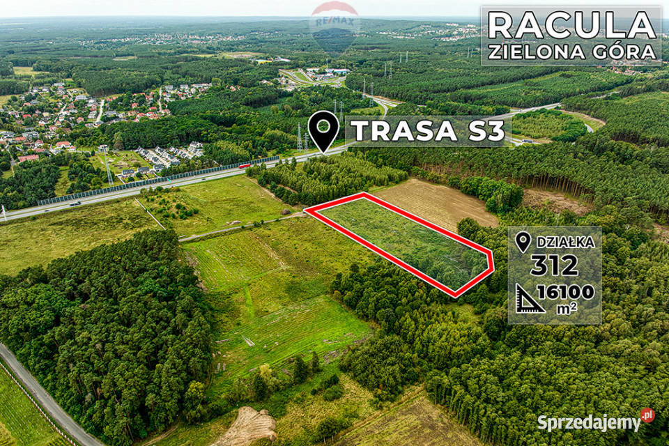 Teren pod usługi i produkcję Racula 161 ha Zielona Góra