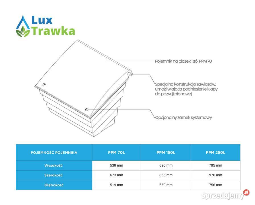 Wytrzymałe i szczelne pojemniki na piasek i sól Pozostałe Tymbark