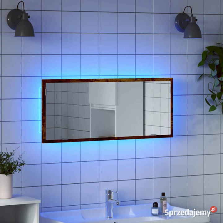 Lustro łazienkowe przydymiony dąb 100x85x37 mazowieckie Warszawa