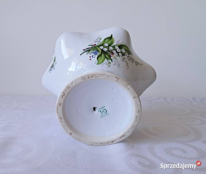 Koszyk porcelanowy CHODZIEŻ konwalie złocenia Porcelana i szkło Strzelce Krajeńskie