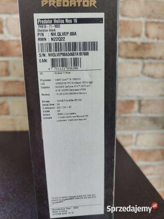 Acer Predator Neo 16 i9 RTX 4070