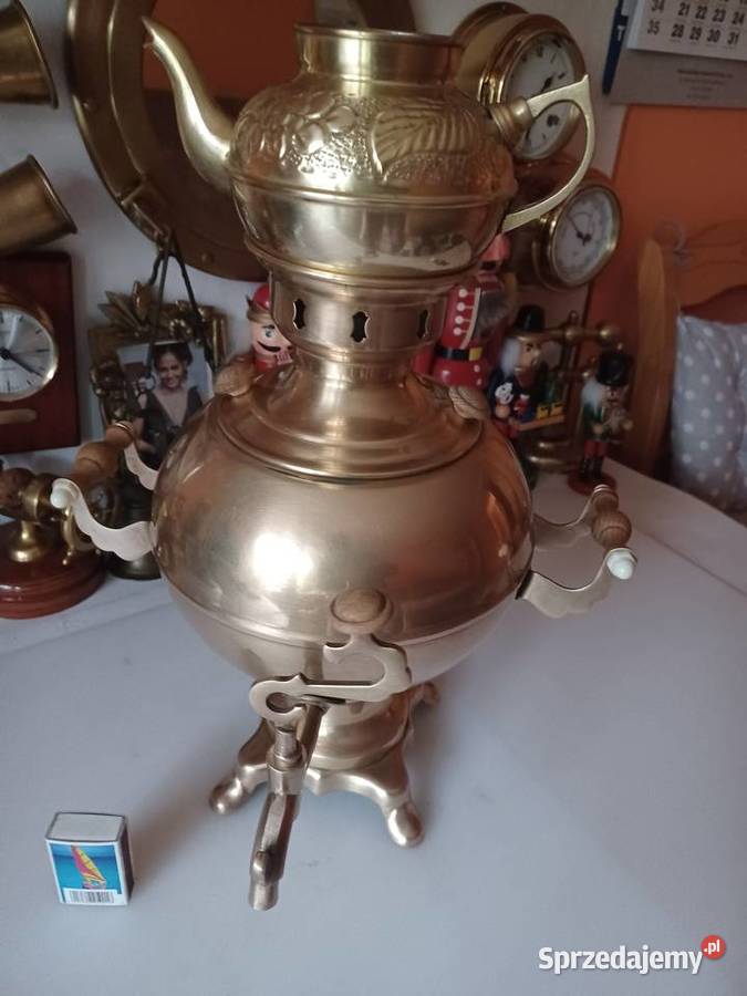 Piękny mosiężny samowar Kolekcja Poznań
