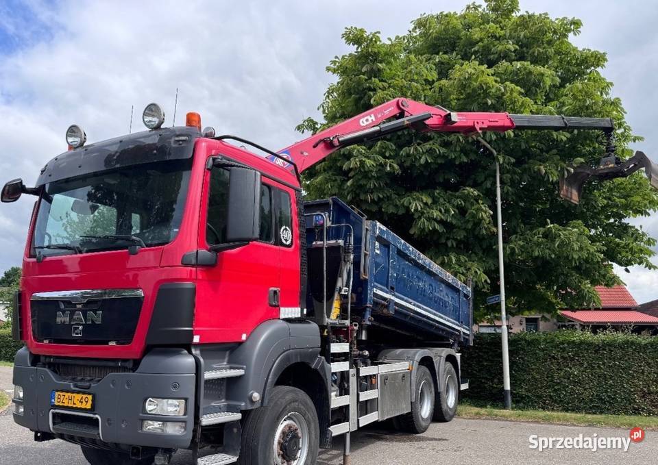 Wywrotka 6x6 z dzwigiem bordmatic MAN TGS automatyczna Wywrotki