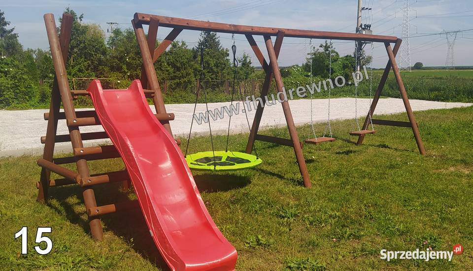 Huśtawka Ogrodowa Drewniana ślizg Plac zabaw Jarocin