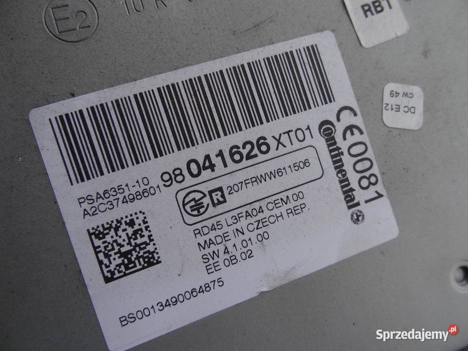 RADIO CD CITROEN C3 II DS3 98041626XT