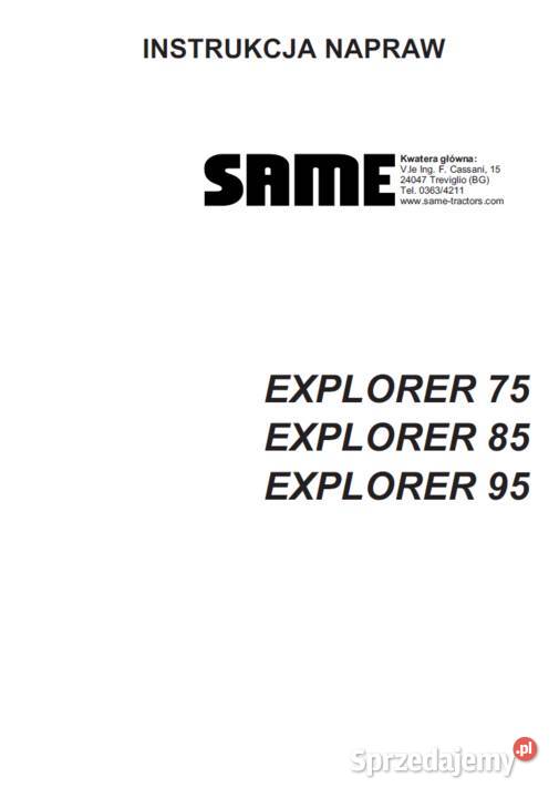 Ciagnik Same Explorer 75 85 95 instrukcja napraw Gdańsk