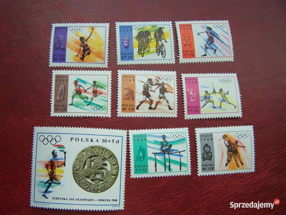 Polska 1968 MNH Mi 185563 Sport Olimpiada Mexico Filatelistyka Tychy