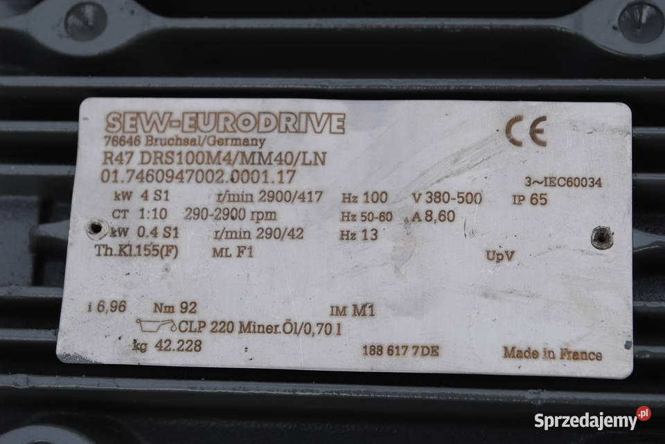 MOTOREDUKTOR 044kw 42417obrmin FALOWNIK Firmy Kargowa