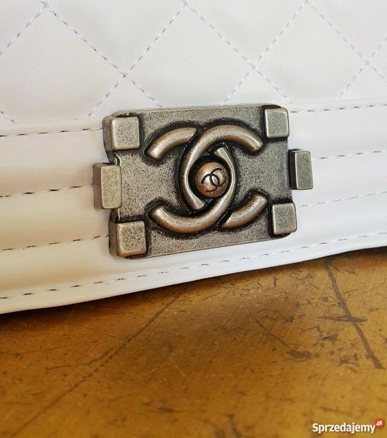 DUŻA CHANEL BOY JUMBO BIAŁA PIKOWANA ŁAŃCUCH kujawsko-pomorskie