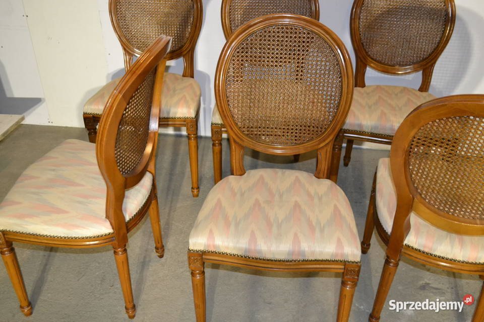 krzesła medaliony rafia 6