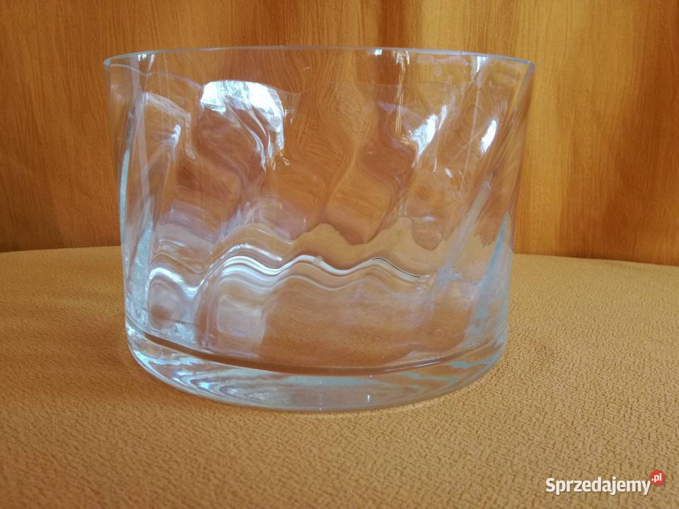 Ozdobna misa przezroczysta prosta grubsze dno Łódź