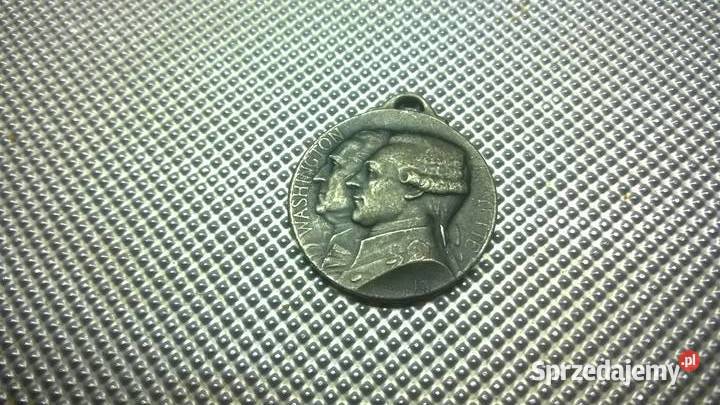 SREBRNY MEDAL W LAFAYETTE GEO WASHINGTON SIGNED mazowieckie