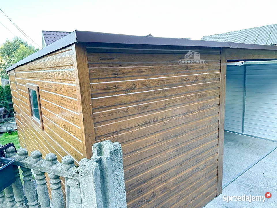GARAŻ BLASZANY 5M X 6M POZIOM SPAD TYŁ BRAMA Łapanów sprzedam