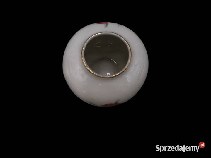 Wazon wazonik ecru róża Porcelana i szkło