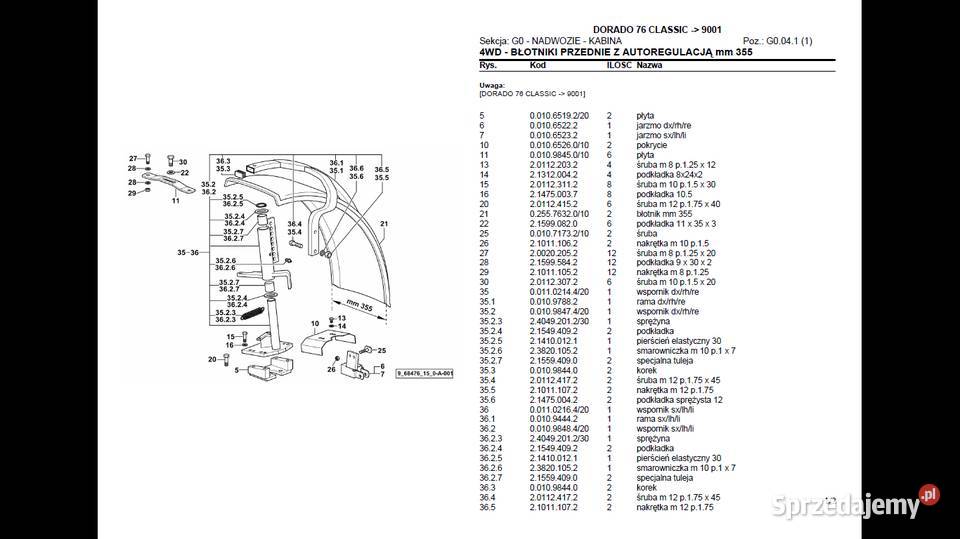 SAME DORADO 76 CLASSIC katalog części w języku Gdańsk