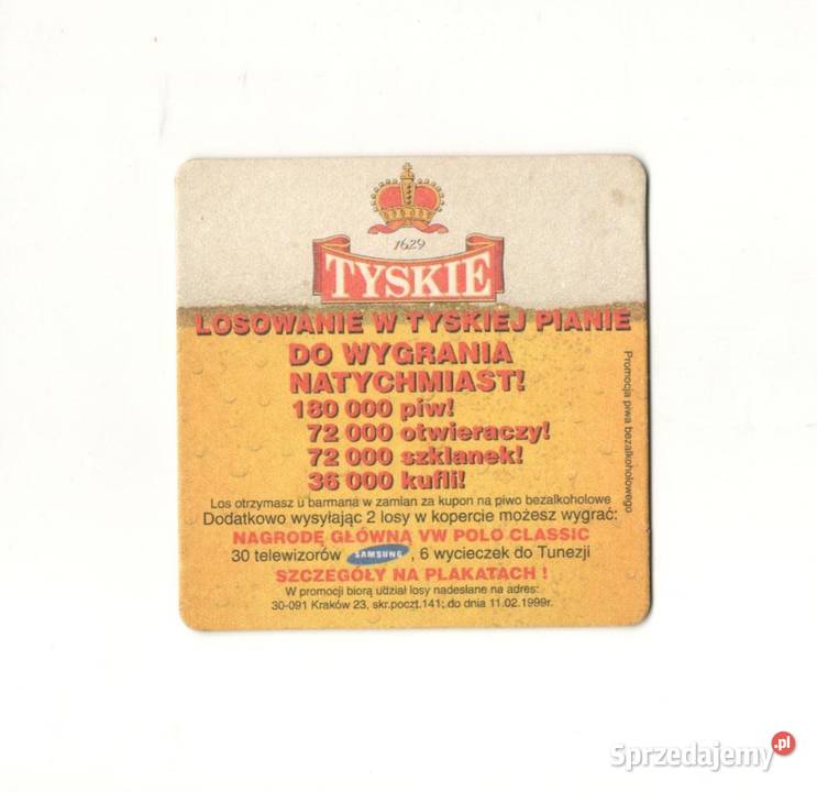 Tyskie podstawka do piwa 26 Kolekcje Gliwice