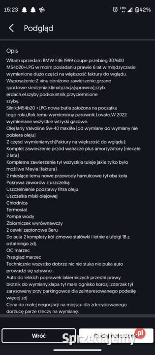 BMW E46 coupe 20i R6 LPG nowa butla benzyna+LPG Skierniewice