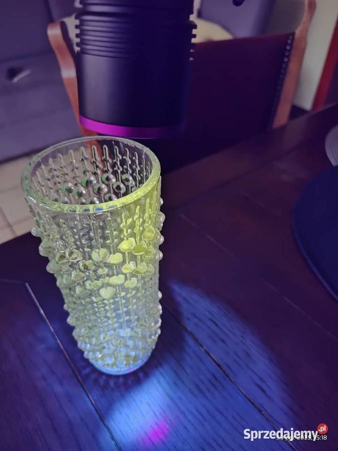 Wazon Sklo Union Candle Wax szkło boho z lat 60 Przeczów