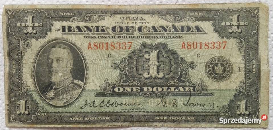 Banknot 1 Dollar Canada 1935 RRR Gliwice