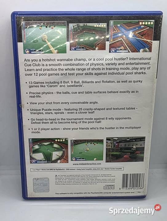 Gra International Cue Club 2 Sony Playstation 2 Elbląg sprzedam