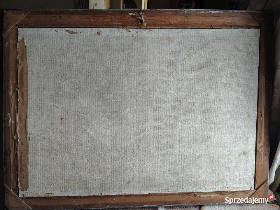 Stary obraz olejny Zimowe roztopy Kartuzy sprzedam