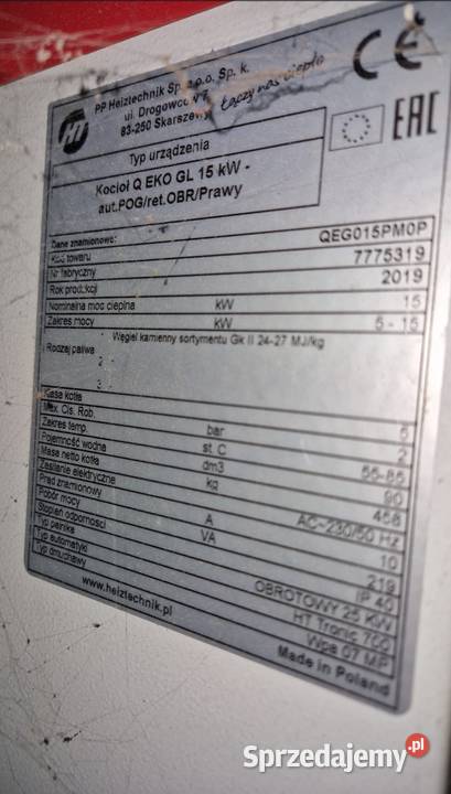 Kocioł HEIZTECHNIK Q EKO GL 15 kW ekogroszek 1 Poznań sprzedam