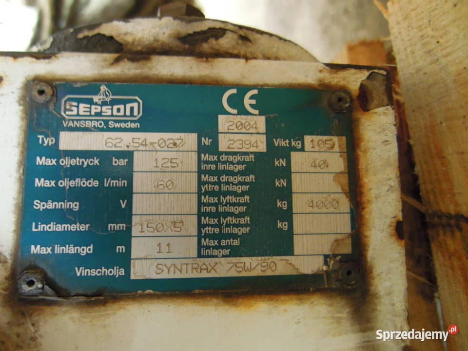 wyciągarka wyciągarki hydrauliczne różne