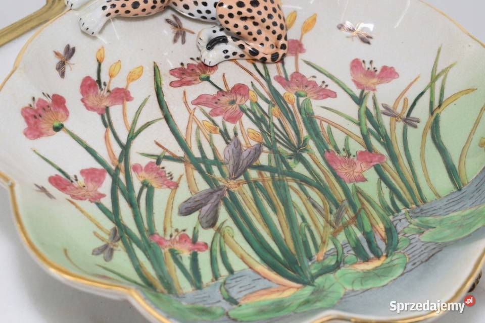 Porcelanowa Patera z Tygrysem Porcelana Brąz małopolskie Kraków