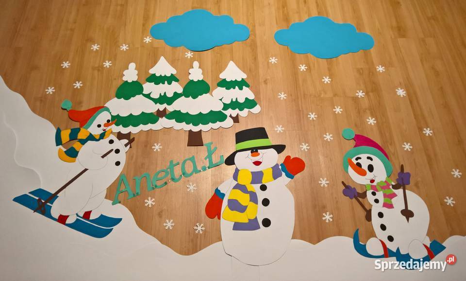 Dekoracje o tematyce zimowej z brystolu 504 102 Garwolin sprzedam