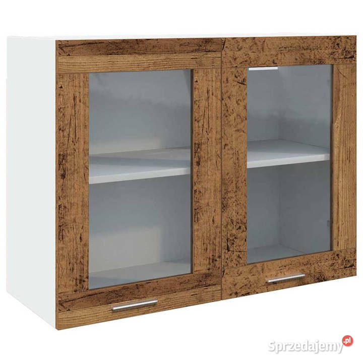 Szafka wisząca z szybą stare drewno 80x31x60 mazowieckie